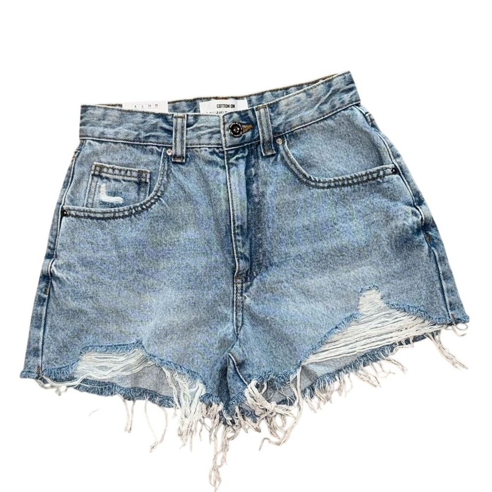 COTTON:ON Cotton On *NWT* High Mom Ripped Denim Shorts | Women's Sz 2